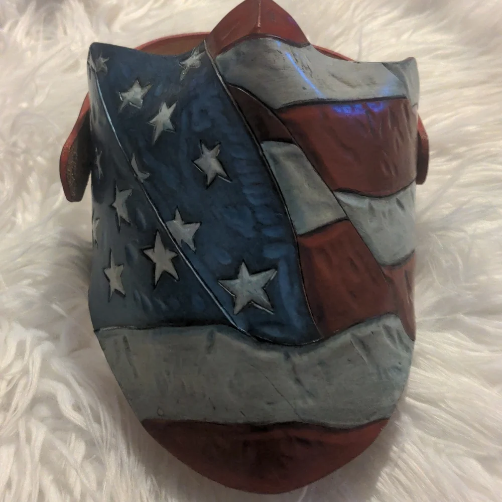 Handmade custom American flag face shield